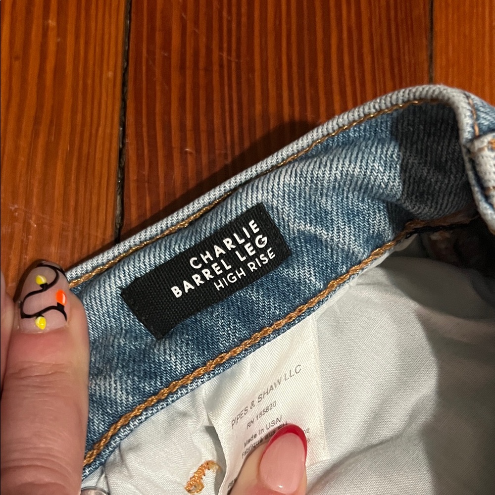 Veronica Beard Patchwork Charlie Barrel Jeans 26 - image 4